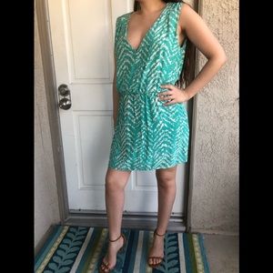 Mint and cream print dress 👗